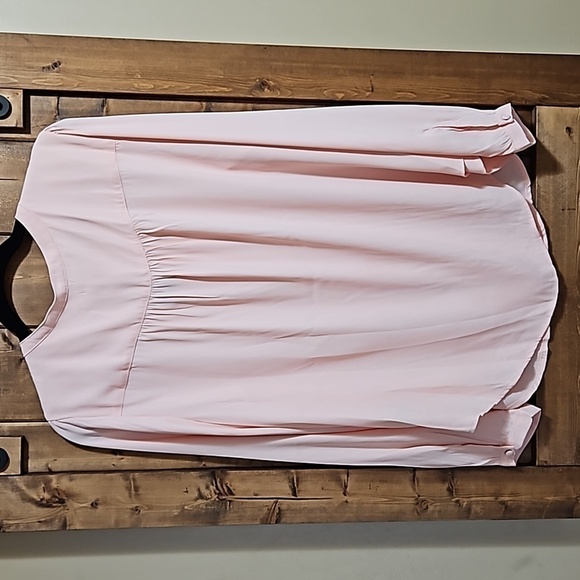 Torrid Pale Pink Georgette Pintuck Long Sleeve Flowy Blouse Size L/12 - Picture 5 of 14
